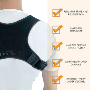 Comfortable back brace that helps relieve back pain and adjust posture and 