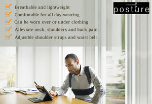 Comfortable upper and middle back brace for office to prevent slouching and rounded shoulder