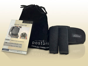 Posture corrector in a velvet pouch packaging 