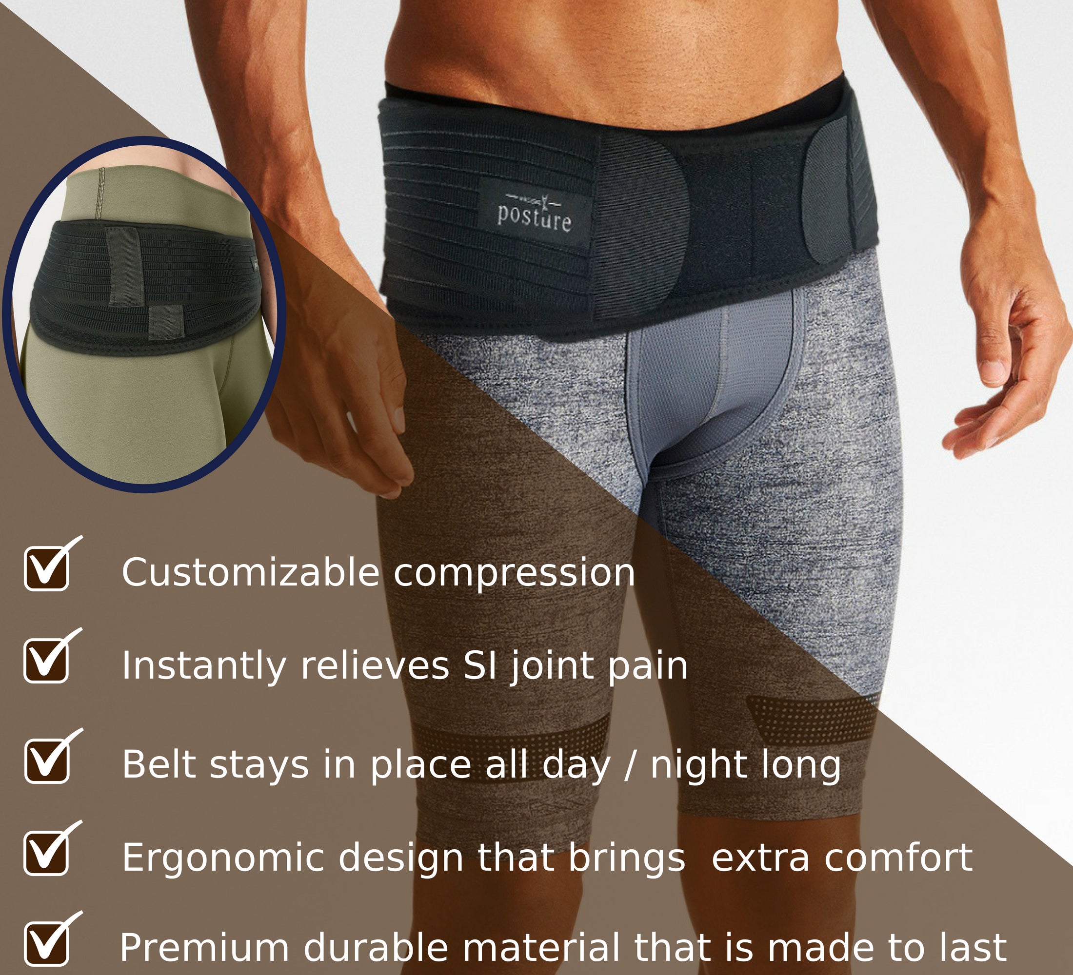 Si Belt that Alleviates Pelvic, Back and Leg and Nerve Pain – Vriksasana  Posture Products