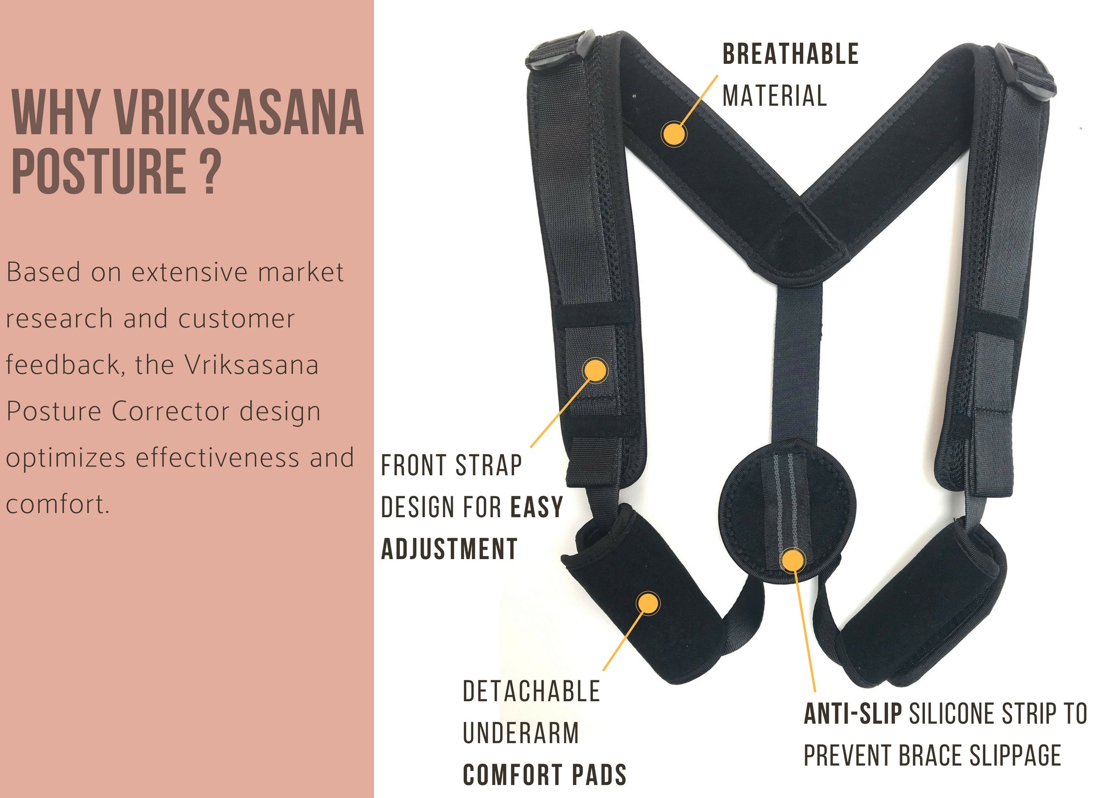 Vriksasana Posture Corrector with 2" Kinesiology Tape